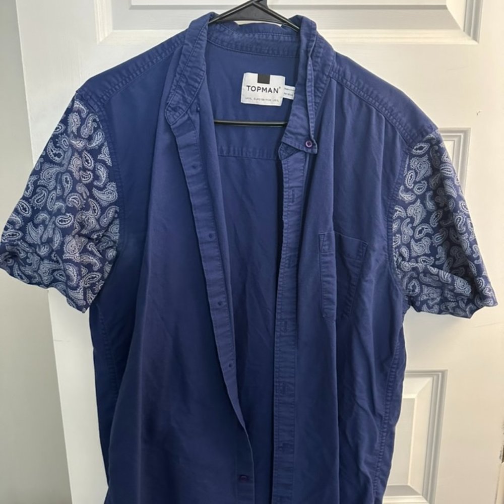 Topman Short Sleeve Button Down Shirt XL